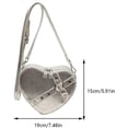 thumbnail image 6 of NANAHuang Cute Heart Shaped Purse for Women Faux Leather Heart Crossbody Bag Y2k Purse Small Shoulder Handbag with Zipper, 6 of 6