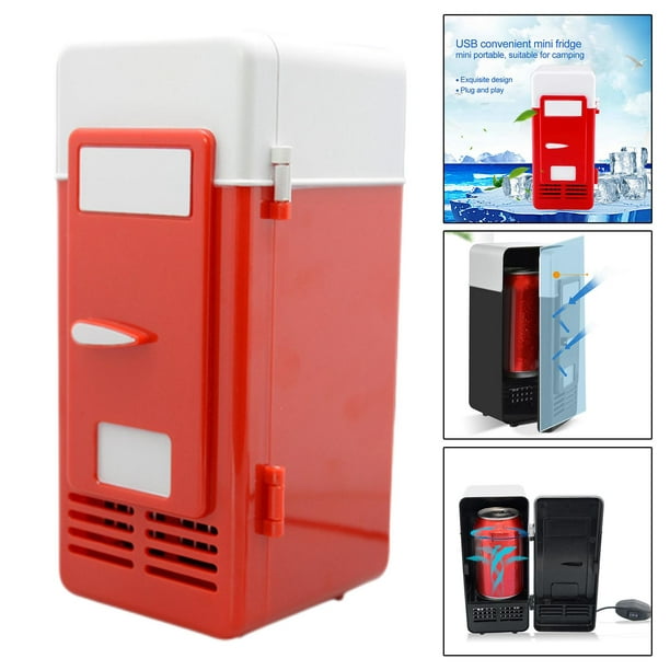 USB Mini Car Réfrigérateur Congélateur Portable Warmer Bar pour 1 Can Dorm  Drinks Rouge 