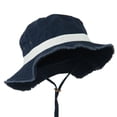 thumbnail image 4 of Big Size Cotton Twill Washed Bucket Hat - Navy White XL-2XL, 4 of 5