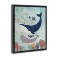 thumbnail image 4 of Stupell Industries Scuba Diver Among Whales Nautical & Beach Painting Black Floater Framed Canvas Art Print Wall Art, 17 x 21, 4 of 10