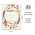 thumbnail image 2 of BOHEMIAN Baby Shower INVITATIONS — Pack of 25 — BOHO BABY GIRL Blank Fill-in Baby Shower INVITES, Rustic Boho Pink Floral Feather Wreath Couples Shower Co-ed Shower Invitation Coed I400-INV1, 2 of 7