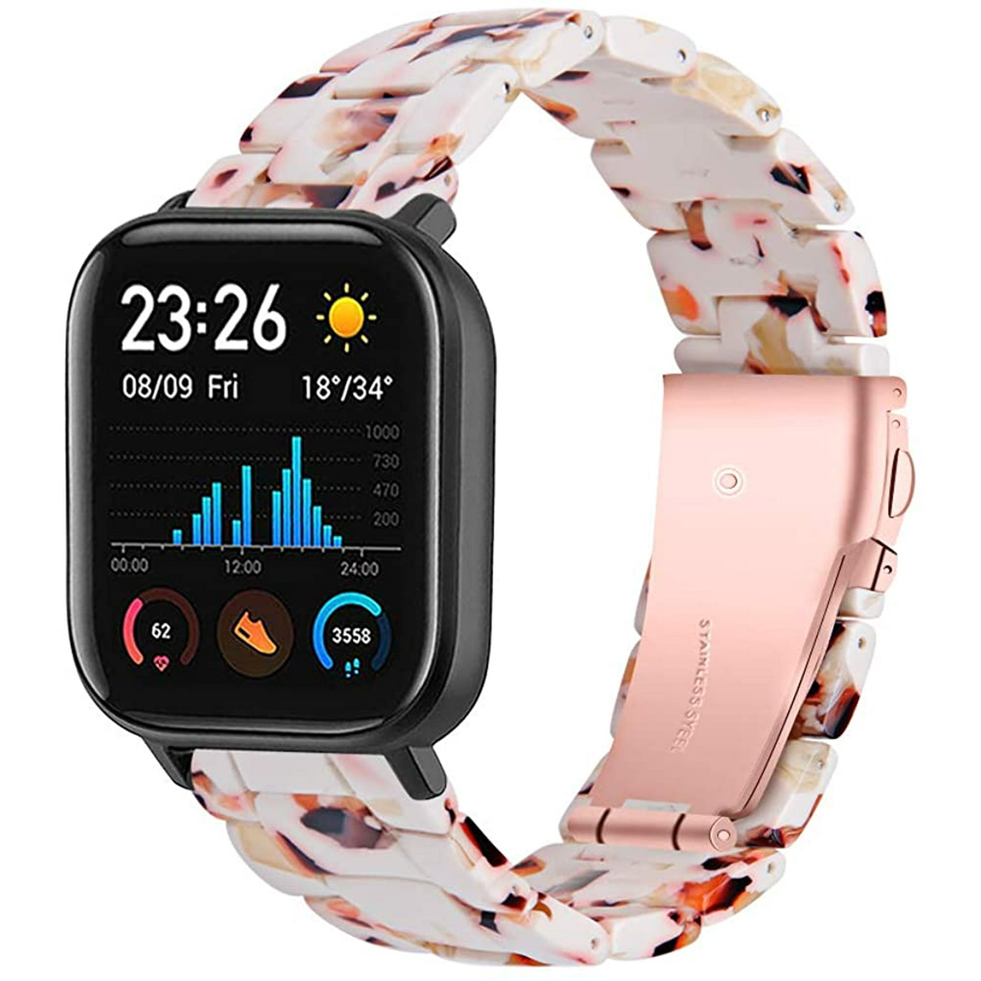 Resin Bands Compatible with Letsfit IW1 EW1 Smart Watch Band Replacement Bracelet with Stainless Steel Clasp for Letsfit IW1 EW1 Not for 205L Walmart