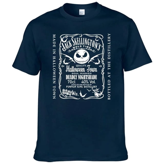 Camiseta de pesadilla antes de Navidad, Camiseta de algodón puro para hombre, camiseta con cara de Jack Skellington, camiseta informal de calle a la moda, camiseta grande F117