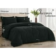 thumbnail image 3 of Chezmoi Collection Piper Oversized Queen Bed in a Bag 7-Pieces Honeycomb Geometric Hexagon Quilted Stone Washed Microfiber Comforter with Sheets Lightweight All Season Bedding, Oversized Queen, Black, 3 of 9