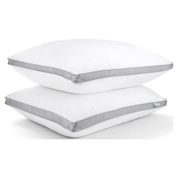 JML 2 Pack Cotton Down Alternative Pillows,Queen Size Bed Pillows Gusseted Hypoallergenic