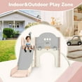 thumbnail image 3 of 7 in 1 Kids Slide Playset Structure,Freestanding Spaceship Set with Slide,Arch Tunnel and Basketball Hoop,Toy Storage Organizer,Baby Swing and Climber Set for Toddlers,Kids,Playground,Pink+G, 3 of 7