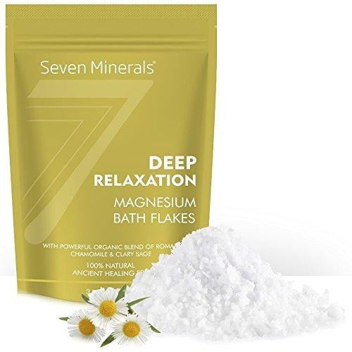 Deep Relaxation Magnesium Chloride Flakes 3lb â€“ Absorbs Better Than Epsom Salt - Unique Full Bath Soak Formula for Stress and Relaxing - with USDA Organic Roman Chamomile & Clary Sage