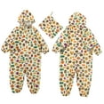 thumbnail image 4 of YIQAUMA Girls Boys Rainsuit Toddlers Kids Rain Suit Waterproof Coverall One Piece Rain Coat Beige, M, 4 of 5