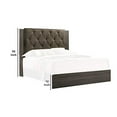 thumbnail image 5 of Benjara BM228551 Wooden Bed with Button Tufted Upholstered Headboard, Gray & Brown - Queen Size, 5 of 5