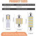 thumbnail image 2 of 24 Pieces Dome Light LED Car Interior Bulb Kit Set 194 T10 DE3175 578 31mm 42mm Bulbs Interior Replacement Lights for Car Map License Plate Door Side Marker Cornering Trunk Light - Warm White, 2 of 8