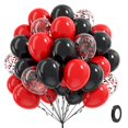 thumbnail image 1 of Globos Vicduotex rojos y negros, 60 unidades, 30 cm, con confeti, 1 of 7