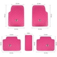 thumbnail image 7 of eing All Weather Pu Leather Floor Mats for Car SUV & Truck - 5 Pack/Set (Front & Rear), Heavy Duty Protection,Crown Car Floor Cushion,Pink, 7 of 7