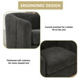 thumbnail image 5 of HIUU 32 "Brown Swivel Accent Chair Wood Base, Comfy Chenille Armchair,Curved Back Swivel Chair,Modern Accent Chairs for Lliving Room, 5 of 8