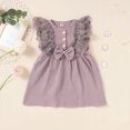 thumbnail image 2 of Odeerbi Girls Dress Baby Girls Clothes Toddler Outfits Lace Sleeveless Bow Cotton Comfortable Cute Kids Dress Purple, 2 of 9