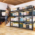 thumbnail image 3 of REIBII 2-Pack 4-Tier Steel Storage Shelving Unit,35 in x 12 in x 60 in,3200 lb Total Capacity,Black, 3 of 9