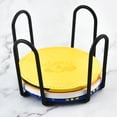 thumbnail image 4 of Portavasos de metal de hierro negro para posavasos redondos y cuadrados, admite múltiples tamaños y tipos, estilo de hierro forjado de cuatro postes, 4 of 7