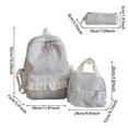 thumbnail image 2 of Cute Striped Lace Backpack 3 Piece Set Lightweight Large Capacity Student School Bag for, 2 of 6