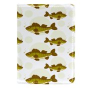 OWNTA Cute Green Walleye Fishes Pattern PU Leather Passport Wallet - 4.5x6.5 inches - Passport Cover, Book & Holder