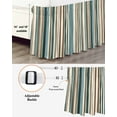 thumbnail image 3 of Boho Vertical Stripe Bed Skirt California King Size 18&nbsp;Inch Drop, Green Beige Simple Lines Wrap Around Dust Ruffle Bedskirts, Wrinkle & Fade Resistant Easy Fit Bedskirt with Adjustable Elastic, 3 of 8