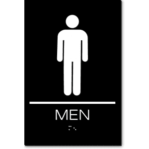 restroom signs black and white men