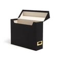 thumbnail image 1 of Caja de almacenamiento SMEAD con tapa abatible, lino natural negro, 1 of 6