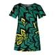 thumbnail image 3 of Blusa informal con estampado de botones y cuello en V de manga corta a la moda para mujer Pompotops  qwe23146, 3 of 4