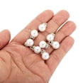 thumbnail image 4 of Unique Bargains Pendentifs Perles Factices 10 mm, Lot de 100 Perles Rondes Imitation Perle avec Strass, Argent Blanc, 4 of 6