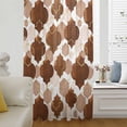 thumbnail image 5 of Brown Geometric Moroccan Sheer Curtains 72 Inches Long, Abstract Art Coffee Ombre Modern Light Filering Curtains, Breathable Simi Curtain Privacy Drapes for Living Room Bedroom Window Treatment, 5 of 9