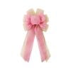 DefiDgd 17.7x9.5inch Large Easter Linen Painted Eggs Bows Decoration,Spring Ribbon Bows Tree Topper Bows for Front Door Indoor Outdoor Wall Easter Party Supply(Pink)