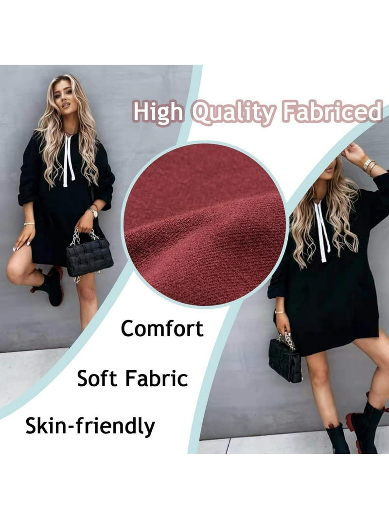The Warmy Oversized Hoodie Dress Women， First Ones Casual