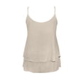 thumbnail image 4 of Fashion Layered Camisole Tank Top for Women Adjustable Spaghetti Strap Sleeveless Casual Wear for Summer Beige L, 4 of 5