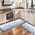 thumbnail image 3 of Kitchen Rugs Sets Of 2,Blue Ethnic Floral Border Pattern Anti Fatigue Kitchen Mat Rugs Non Slip Washable,Decorative Kitchen Floor Mats for Kitchen,Sink,Laundry,17"x47"+17"x47", 3 of 5