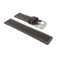 thumbnail image 3 of 26mm Leather Watch Band Strap, White Stitching, Stainless Steel Buckle, 3 of 7