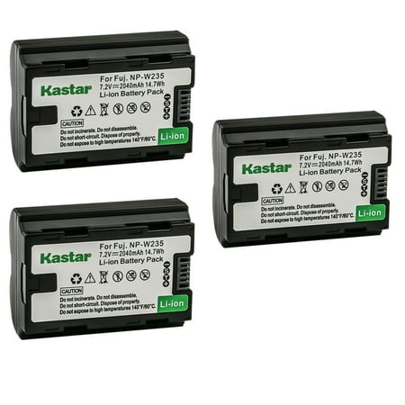 Kastar 3-Pack NP-W235 Battery Replacement for Fujifilm NP-W235 NPW235 Battery Fujifilm BC-W235 BCW235 Battery Charger Fujifilm X-T4 XT4 Camera Fujifilm GFX 50S II Medium Format Mirrorless Camera