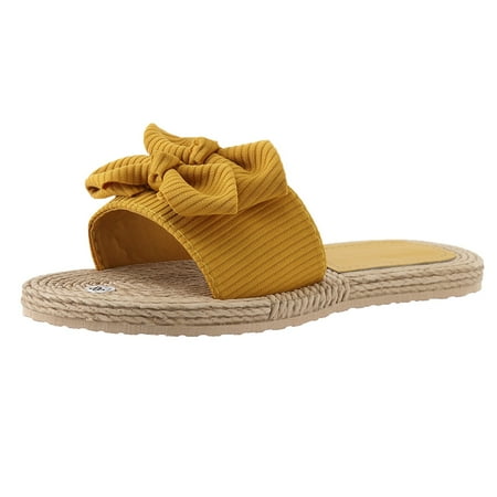 

ZTTD Slippers For Women Ladies Flip Flops Open Toe Bowknot Summer Bohemian Sandals Casual Shoes Women s Slipper A