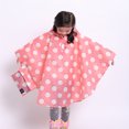 thumbnail image 5 of YMNXA Kids Girls Boys Rain Poncho With Hood Polka Dot Print Waterproof Buttons Lightweight Breathable Rain Coat For Outdoor Activities,Pink,3-5 Years, 5 of 9