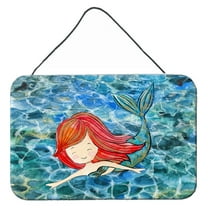 Carolines Treasures BB8518DS812 Mermaid Swimming Wall or Door Hanging Prints  8x12 multicolor