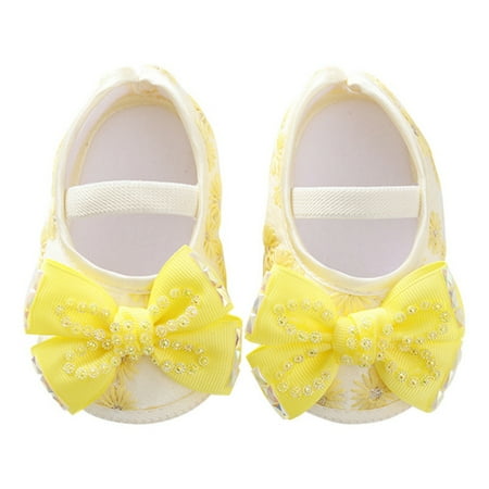 

Infant Baby Girls Flats Non-Slip Soft Sole Cute Bowknot Shoes