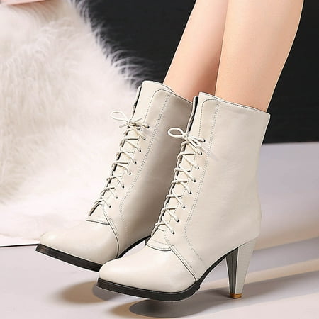 

AXXD Mid-Calf Boots Fashion Boots Fall Autumn Ankle Boots For Women Daily Women Shoes Knee-High Mom Shoes For Rollback