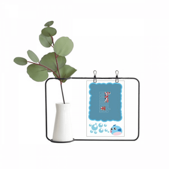 Bermuda Country Flag Name Transparent Glass Hanging Vases Decoration Bottle