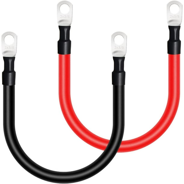 y Cables 2 Gauge 1 FT Power Inverter Cables Negative and Positive Wire