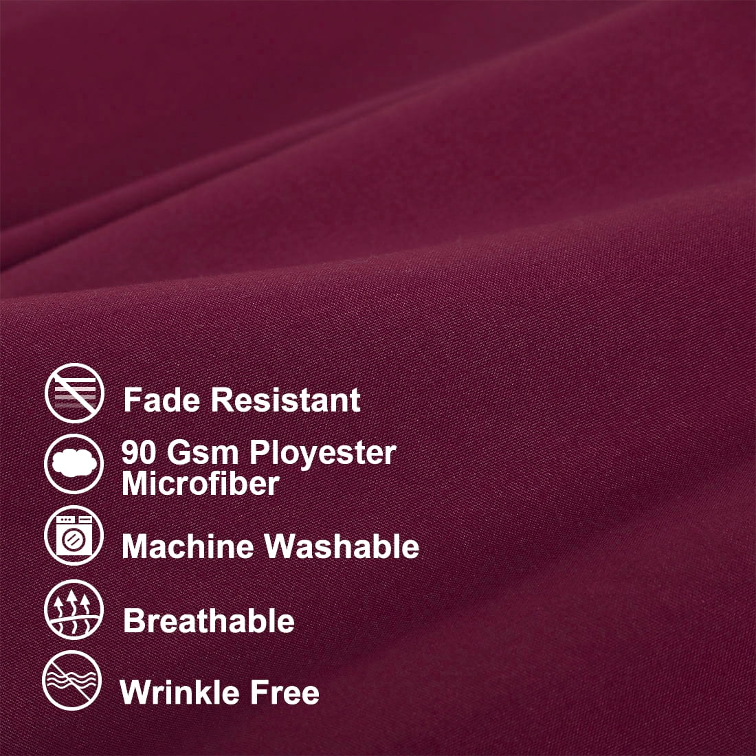 Unique Bargains Microfiber Solid Long Body Pillowcases, 2-Pack Wine 20" x 60"