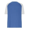 thumbnail image 5 of WMTBSRSW Womens V Neck Basic Tops Color Block Tunic T Shirts Summer Short Sleeve Casual Regular and Plus Size Tees Lightweight Henley Shirts Blue XXXXXL, 5 of 8