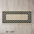 thumbnail image 4 of Washable Skid-Resistant Runner Rug, Trellis Border , Natural Twist and Black , 26" x 60", 4 of 9