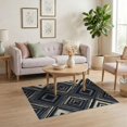 thumbnail image 3 of ODIKA 4'x6' Washable Area Rug Abstract Boho Panels Offset Geometric Motif Dining Farmhouse for Dorm Room, Small Living Stain Resistant Low Profile, Easy Care, 3 of 7