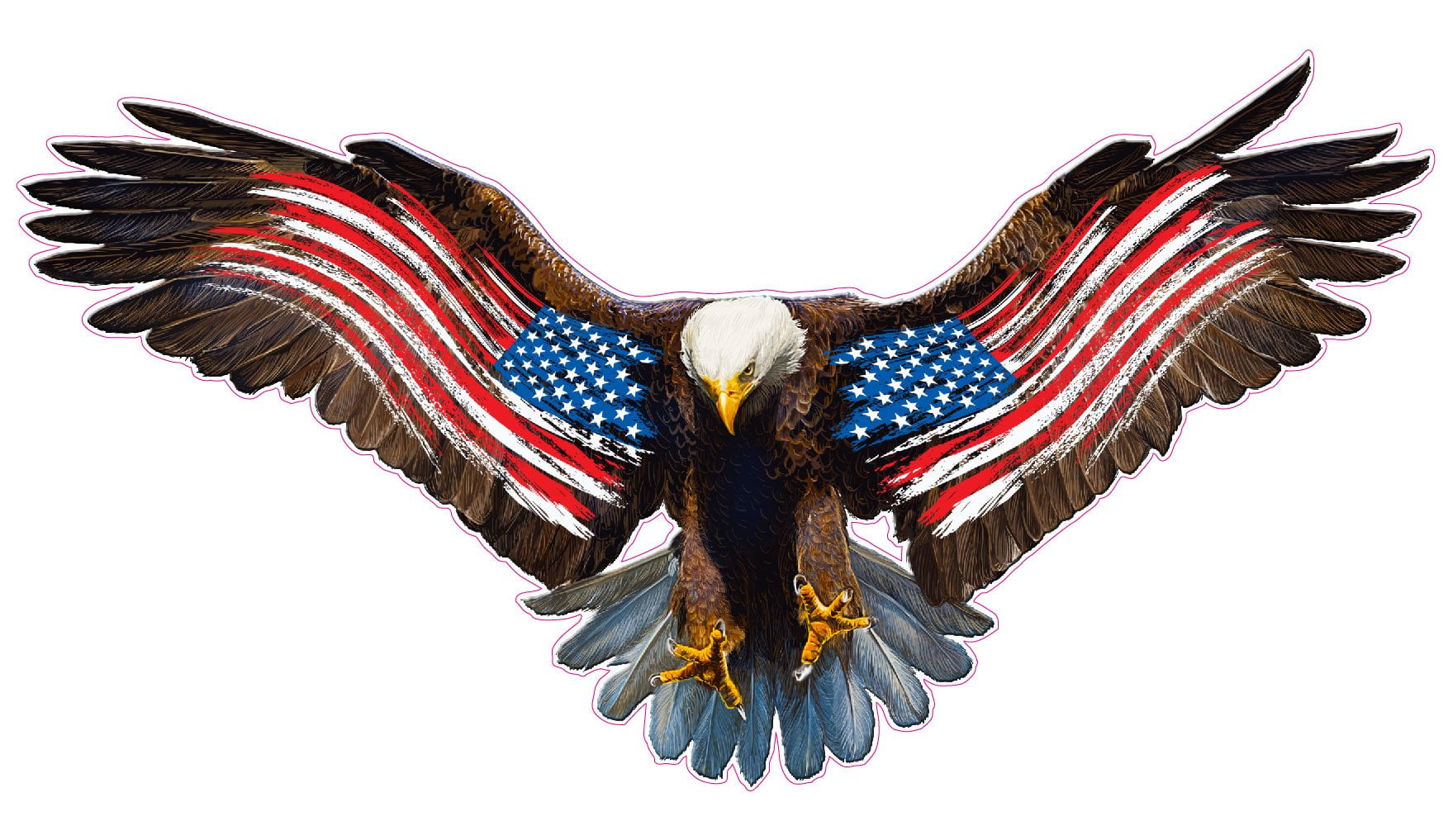 Bald Eagle Worn American Flag Decal - Walmart.com - Walmart.com