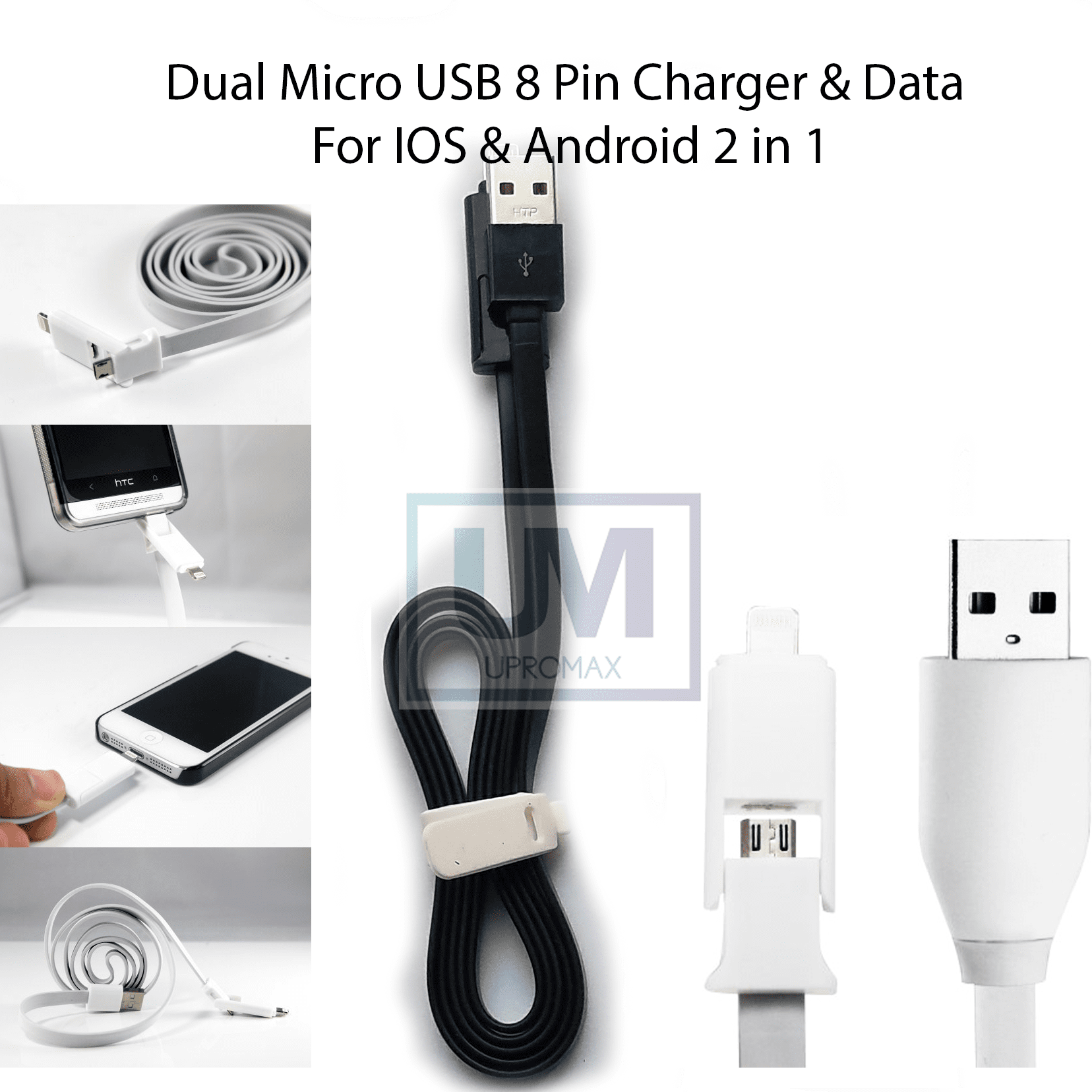 Dual Micro USB Lightning 3 Ft Cable 2In1 Charging And Data Sync IOS