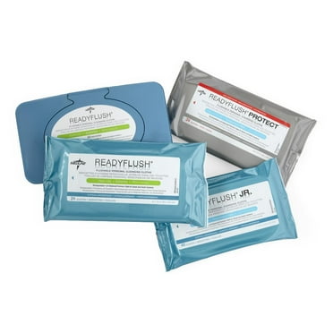 Medline ReadyFlush Biodegradable Flushable Personal Cleansing Wipes, Fragrance Free, 24 Count