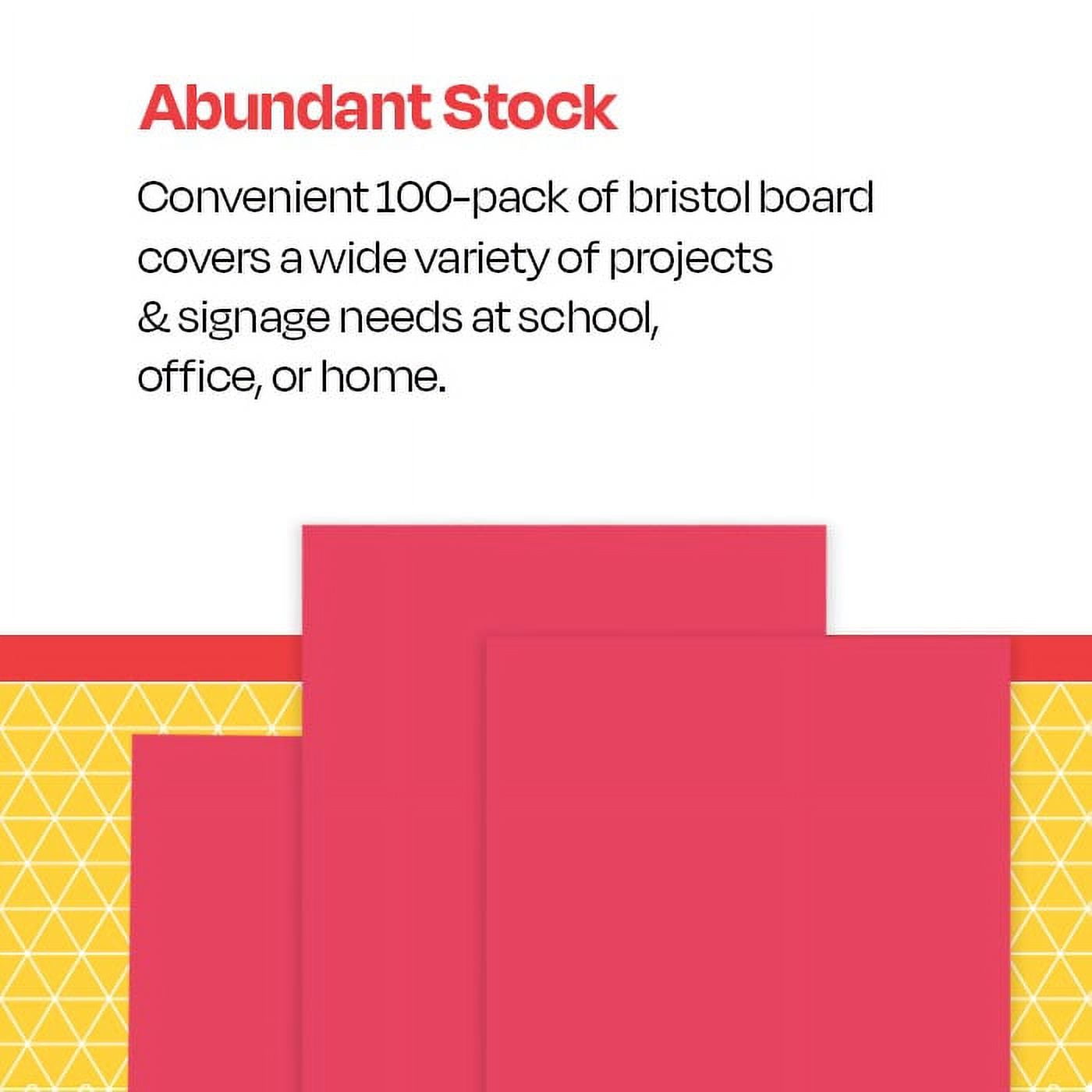 School Smart Bristol Board, 12 x 18 Inches, Assorted Colors, Pack of 100
