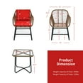 thumbnail image 2 of Gymax Ensemble Bistro d'Extérieur 3 Pcs Ensemble de Mobilier de Conversation pour Patio avec Coussins Rouges, 2 of 9